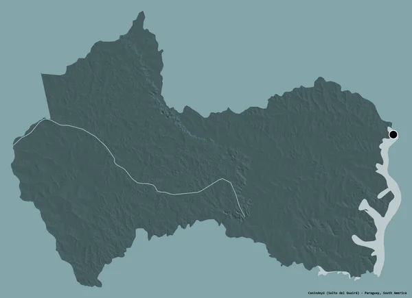 Форма Каніндею Департамент Парагваю Столицею Ізольованою Суцільному Кольоровому Тлі Кольорові — стокове фото