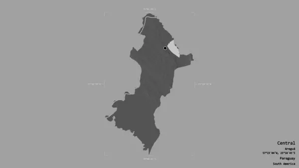 Район Центральный Департамент Парагвая Изолирован Твердом Фоне Геометрической Коробке Метки — стоковое фото