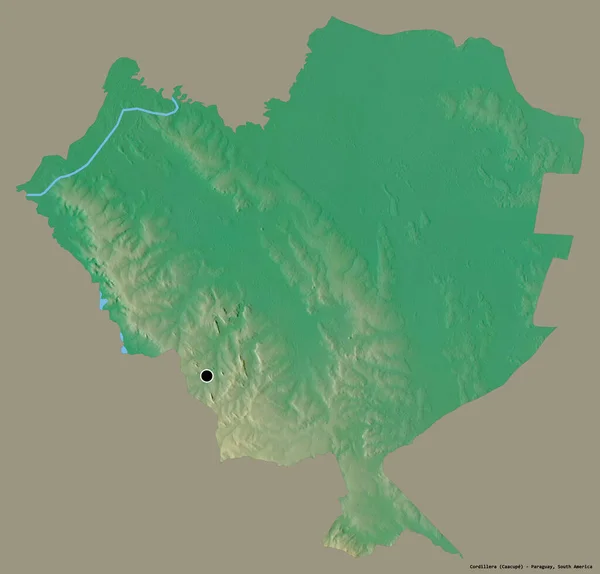 Σχήμα Της Cordillera Διαμέρισμα Της Παραγουάης Την Πρωτεύουσα Της Απομονωμένη — Φωτογραφία Αρχείου
