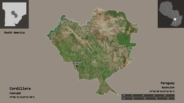 Forme Cordillère Département Paraguay Capitale Échelle Distance Aperçus Étiquettes Imagerie — Photo