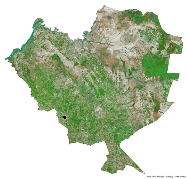 Forma Cordillera Departamento Paraguay Con Capital Aislada Sobre Fondo Blanco — Foto de Stock