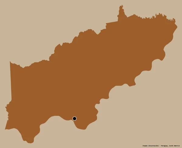 Forma Itapua Departamento Paraguay Con Capital Aislada Sobre Fondo Color —  Fotos de Stock