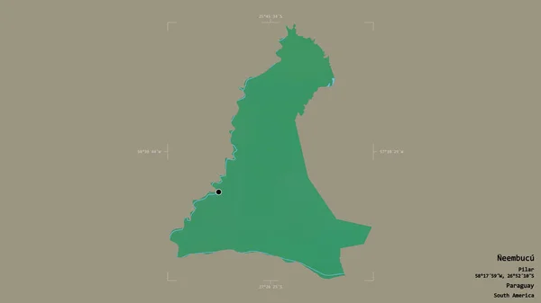 Район Неембуку Департамент Парагвая Изолирован Твёрдом Фоне Геореференцированной Ограничивающей Коробке — стоковое фото