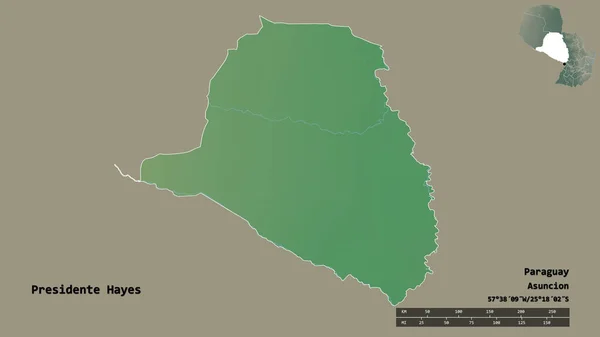 Forma Del Presidente Hayes Departamento Paraguay Con Capital Aislada Sobre — Foto de Stock