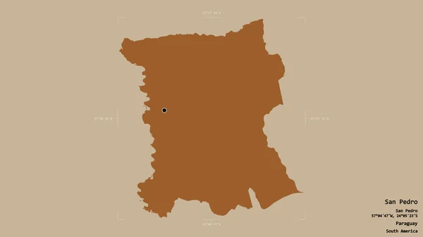 Район Сан Педро Департамент Парагвая Изолирован Твердом Фоне Геометрической Коробке — стоковое фото