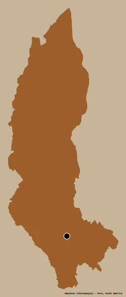 Форма Амазонас Регион Перу Столицей Изолированы Твердом Цветном Фоне Состав — стоковое фото