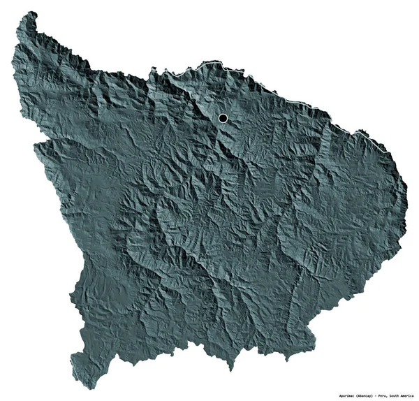 Forme Apurimac Région Pérou Avec Capitale Isolée Sur Fond Blanc — Photo