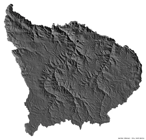 Tvar Apurimac Oblast Peru Hlavním Městem Izolovaným Bílém Pozadí Mapa — Stock fotografie