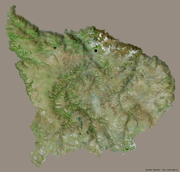 Form Apurimac Regionen Peru Med Sin Huvudstad Isolerad Solid Färg — Stockfoto