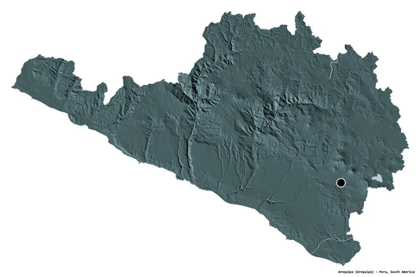 Forma Arequipa Región Del Perú Con Capital Aislada Sobre Fondo —  Fotos de Stock
