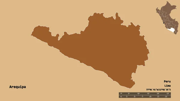 Forma Arequipa Región Del Perú Con Capital Aislada Sobre Fondo — Foto de Stock