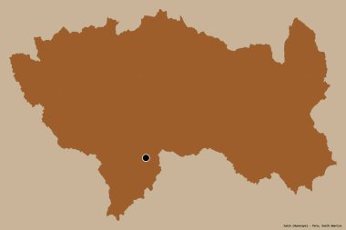 Peru 'nun Junin bölgesi, başkenti katı renk arkaplanı ile izole edilmiştir. Desenli dokuların bileşimi. 3B görüntüleme