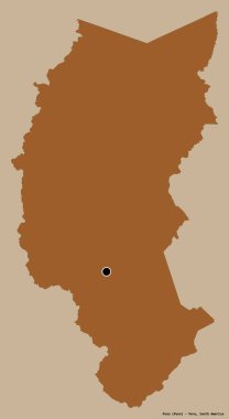 Peru 'nun Puno bölgesi, başkenti katı renk arkaplanı ile izole edilmiştir. Desenli dokuların bileşimi. 3B görüntüleme