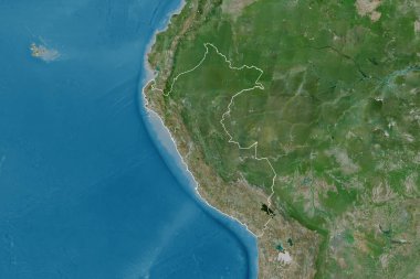 Peru 'nun genişletilmiş alanı. Uydu görüntüleri. 3B görüntüleme