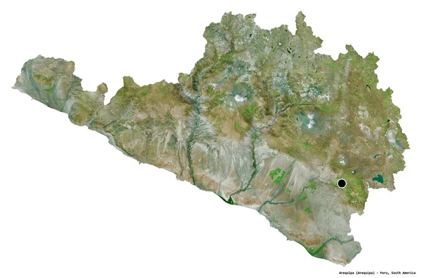 Form Von Arequipa Region Von Peru Mit Seiner Hauptstadt Isoliert — Stockfoto