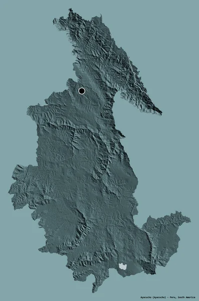 Форма Аякучо Перуанського Регіону Своєю Столицею Ізольованою Суцільному Кольоровому Тлі — стокове фото