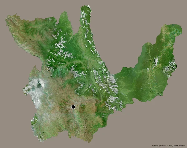 Forme Huanuco Région Pérou Avec Capitale Isolée Sur Fond Couleur — Photo
