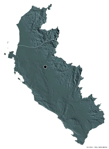 Gestalt Von Ica Region Von Peru Mit Seiner Hauptstadt Isoliert — Stockfoto