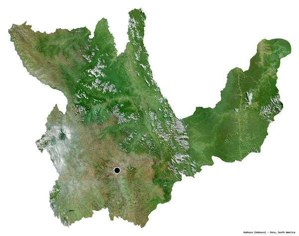 Forme Huanuco Région Pérou Avec Capitale Isolée Sur Fond Blanc — Photo