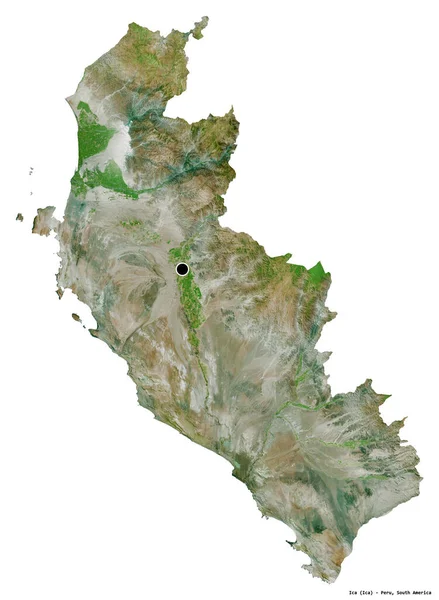 Gestalt Von Ica Region Von Peru Mit Seiner Hauptstadt Isoliert — Stockfoto