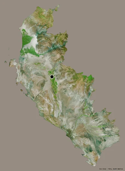 Form Ica Regionen Peru Med Sin Huvudstad Isolerad Solid Färg — Stockfoto