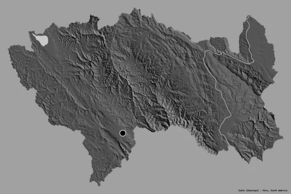 Forma Junín Región Del Perú Con Capital Aislada Sobre Fondo — Foto de Stock