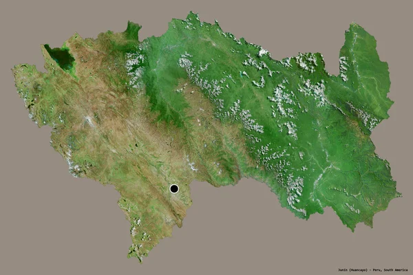 Forma Junin Regione Del Perù Con Sua Capitale Isolata Uno — Foto Stock