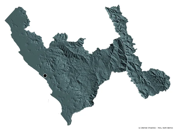 Forma Libertad Región Del Perú Con Capital Aislada Sobre Fondo —  Fotos de Stock