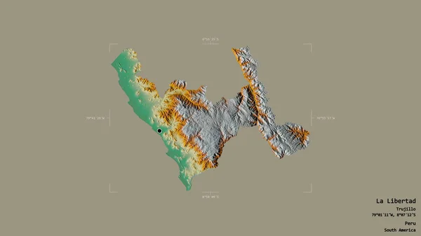 Área Libertad Região Peru Isolada Fundo Sólido Uma Caixa Delimitadora — Fotografia de Stock