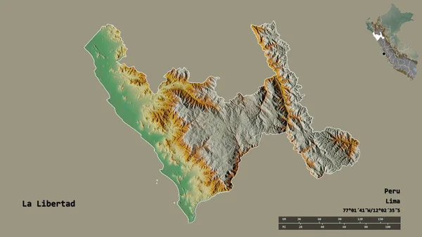 Forma Libertad Región Del Perú Con Capital Aislada Sobre Fondo —  Fotos de Stock