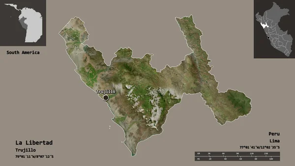 Forme Libertad Région Pérou Capitale Échelle Distance Aperçus Étiquettes Imagerie — Photo