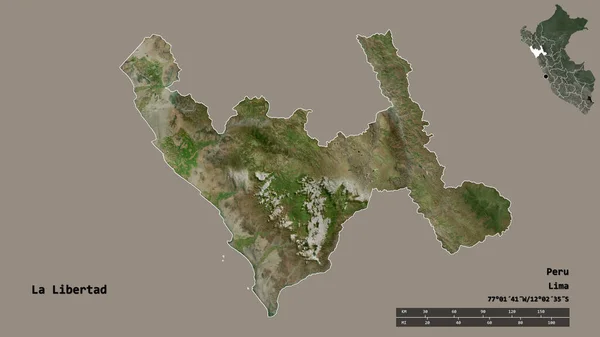 Gestalt Von Libertad Region Von Peru Mit Seiner Hauptstadt Isoliert — Stockfoto