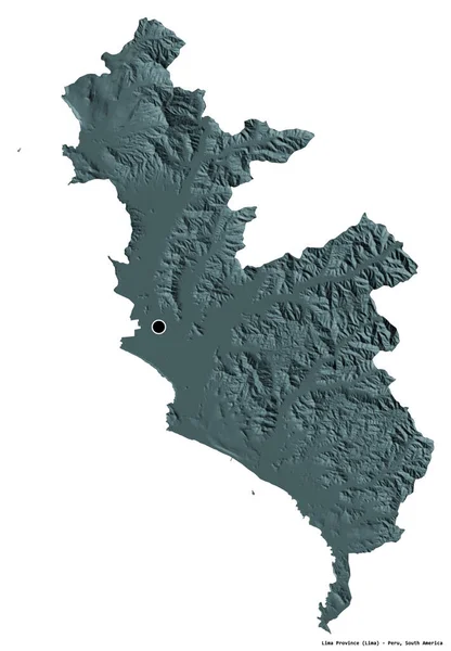 Forma Provincia Lima Provincia Del Perú Con Capital Aislada Sobre — Foto de Stock