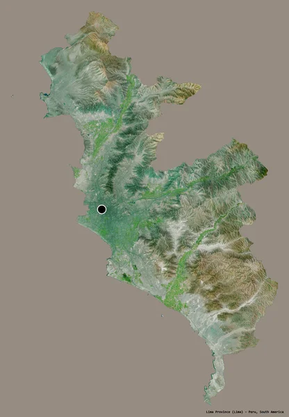 Kształt Prowincji Lima Prowincja Peru Stolicą Odizolowane Stałym Tle Koloru — Zdjęcie stockowe