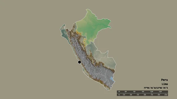 Başkenti Ana Bölgesel Bölümü Ayrılmış Loreto Bölgesi Ile Peru Nun — Stok fotoğraf