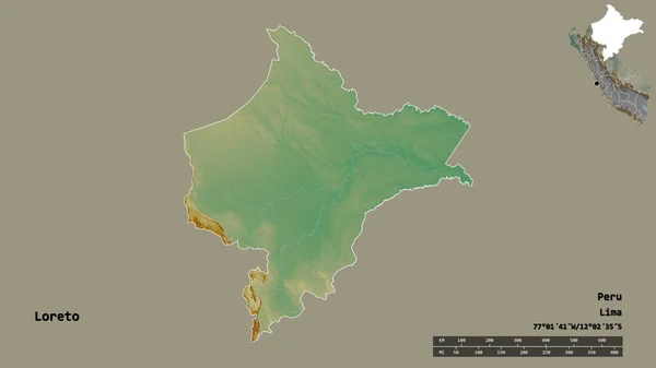 Forme Lorette Région Pérou Avec Capitale Isolée Sur Fond Solide — Photo