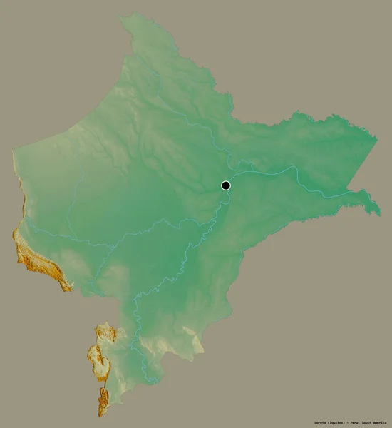 Форма Лорето Перуанська Область Своєю Столицею Ізольованою Суцільному Кольоровому Тлі — стокове фото