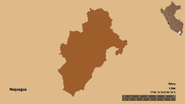 Forme Moquegua Région Pérou Avec Capitale Isolée Sur Fond Solide — Photo