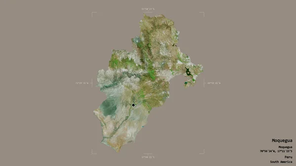 Area Moquegua Region Peru Isolated Solid Background Georeferenced Bounding Box — Stock Photo, Image