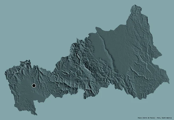 Form Von Pasco Region Von Peru Mit Seiner Hauptstadt Isoliert — Stockfoto