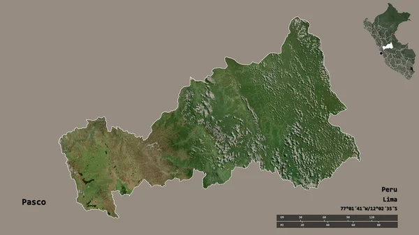 Forme Pasco Région Pérou Avec Capitale Isolée Sur Fond Solide — Photo