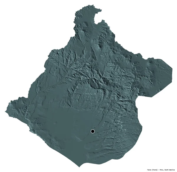 Vorm Van Tacna Regio Van Peru Met Hoofdstad Geïsoleerd Witte — Stockfoto