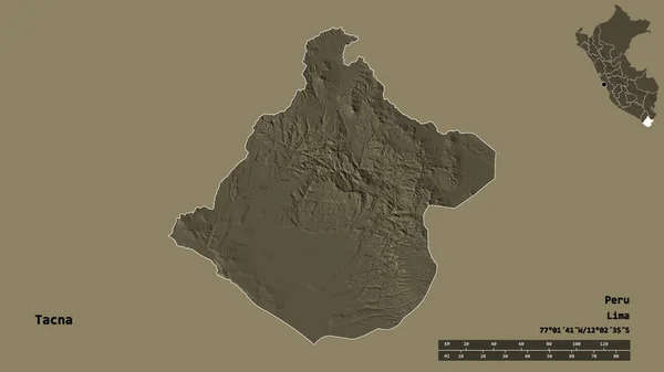 Σχήμα Tacna Περιοχή Του Περού Κεφάλαιό Της Απομονωμένο Στέρεο Υπόβαθρο — Φωτογραφία Αρχείου
