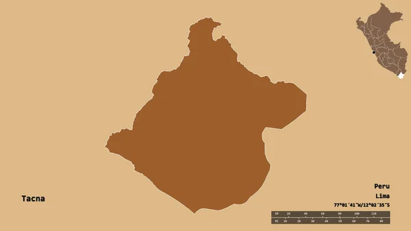 Form Von Tacna Region Von Peru Mit Seiner Hauptstadt Isoliert — Stockfoto