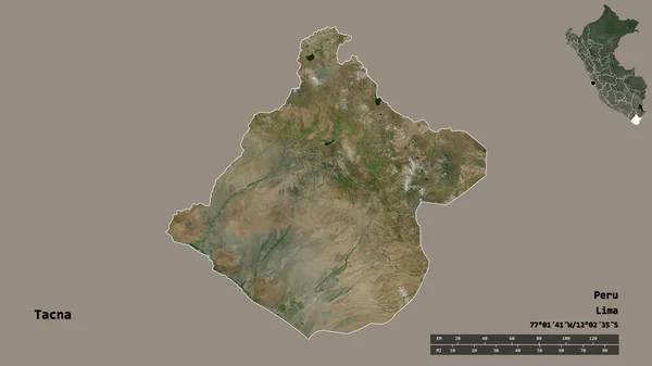 Форма Такна Регион Перу Столицей Изолированы Прочном Фоне Дистанционный Масштаб — стоковое фото