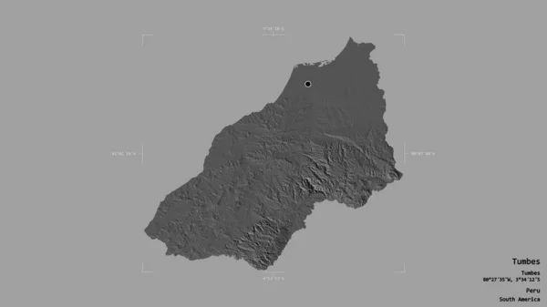 Área Tumbes Región Del Perú Aislada Sobre Fondo Sólido Una —  Fotos de Stock