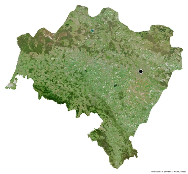 Forme Silésien Inférieur Voïvodie Pologne Avec Capitale Isolée Sur Fond — Photo