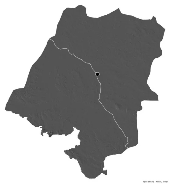 Form Von Opole Woiwodschaft Polen Mit Seiner Hauptstadt Isoliert Auf — Stockfoto