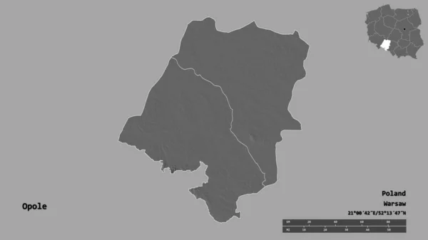 Form Opole Vojvodskapet Polen Med Dess Huvudstad Isolerad Solid Bakgrund — Stockfoto