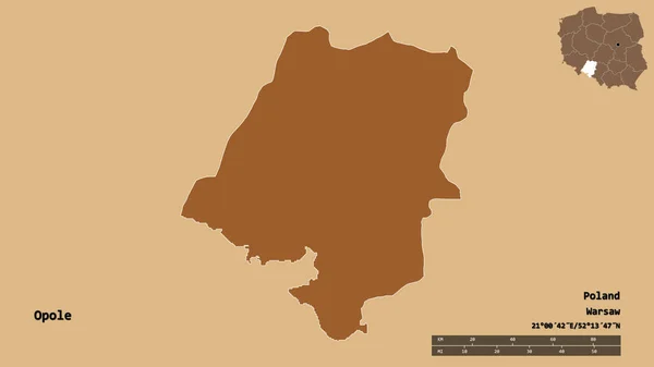 Forma Opole Voivodato Polonia Con Capital Aislado Sobre Fondo Sólido —  Fotos de Stock